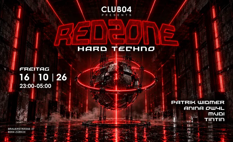 Flyer for REDZONE - HARDTECHNO
