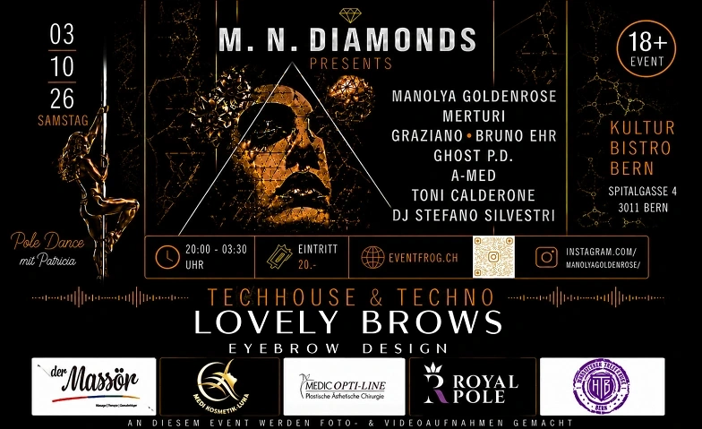 Flyer for M.N. Diamonds Presents Elektronic Music