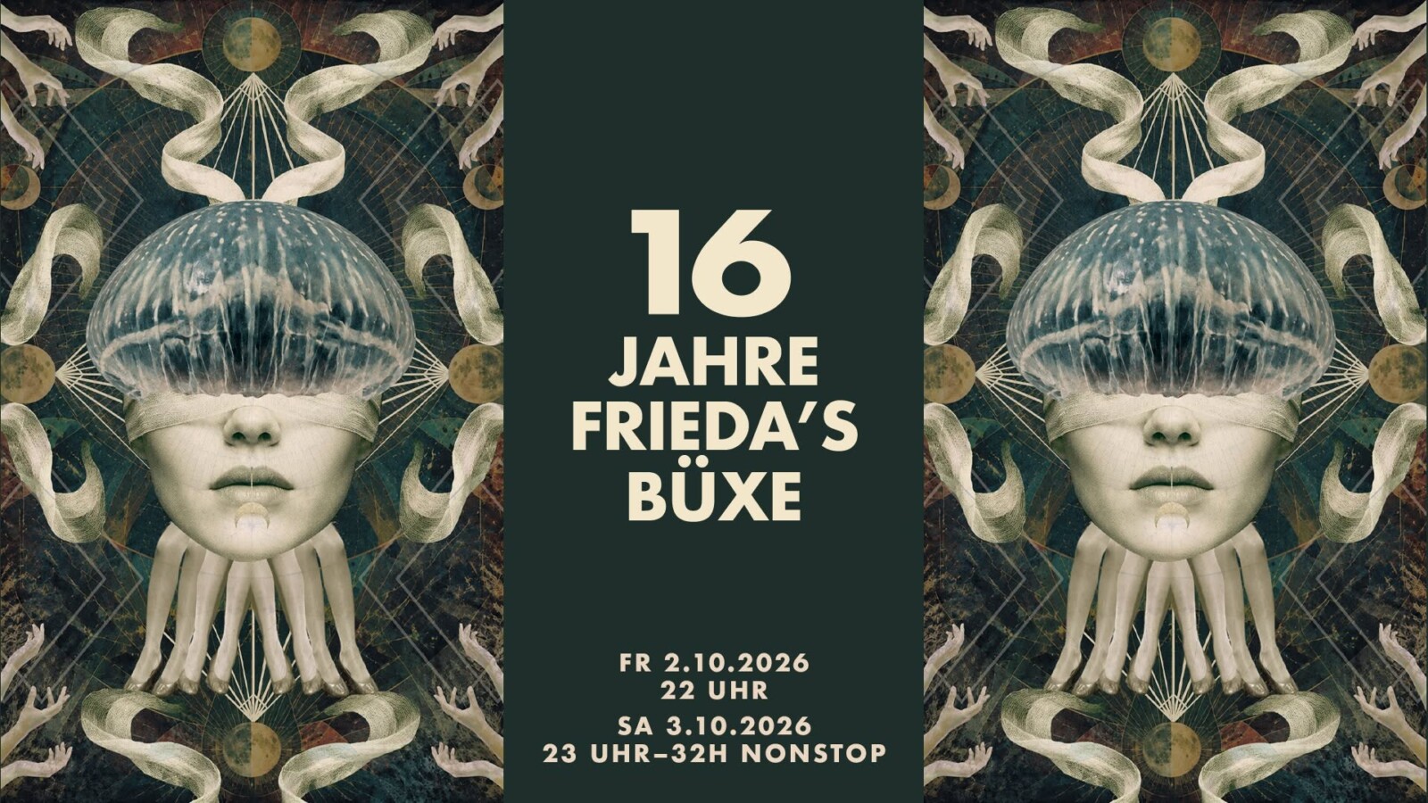 Flyer for 16 Jahre Frieda’s Büxe – Samstag