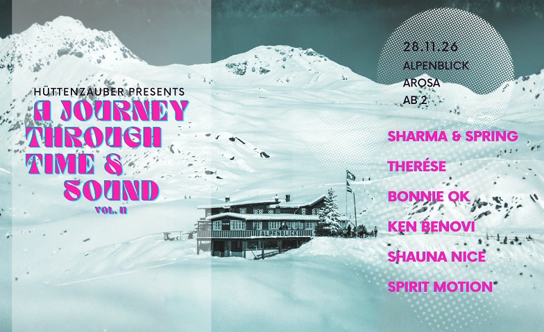 Flyer for Hüttenzauber - a journey through time & sound vol. II
