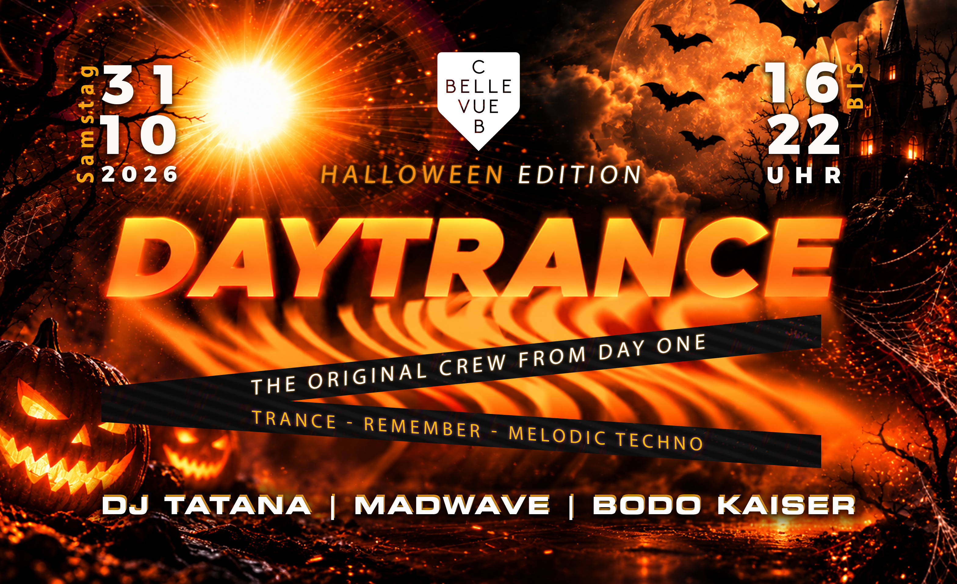 Flyer for DAYTRANCE Halloween Edition