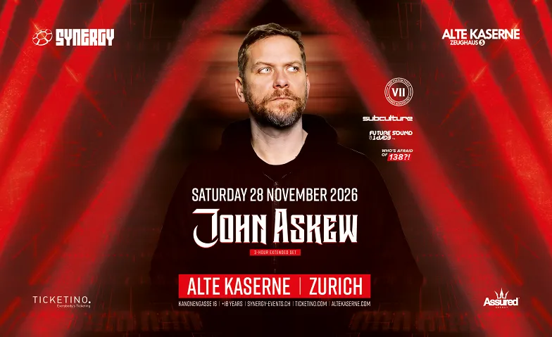 Flyer for SYNERGY pres. JOHN ASKEW @ Alte Kaserne