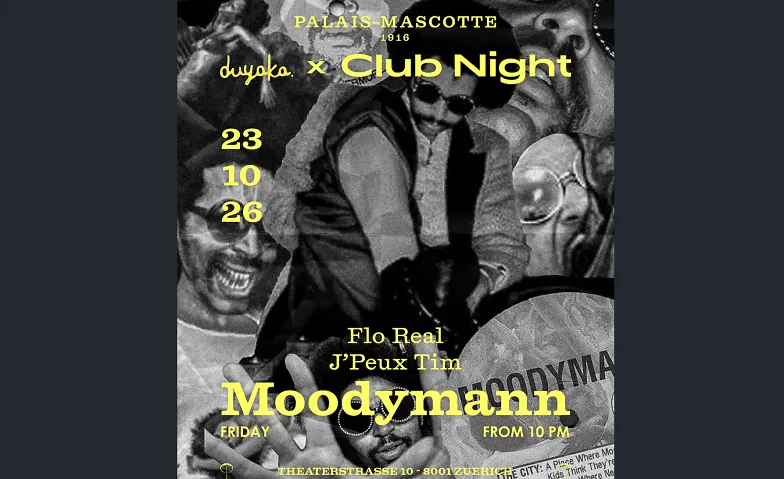 Flyer for MOODYMANN  FLO REAL  J'PEUX TIM